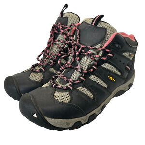 Keen Koven Mid WP Hiking Boots Womens Size 11 Slate Gray Pink Outdoor Used